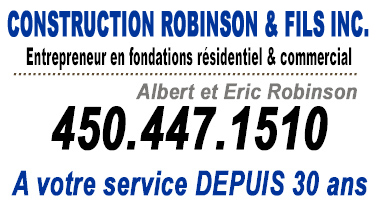 Service de coffrage montérégie fondation Rive-sud Construction Robinsons Coffrage Robinson